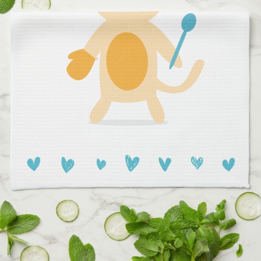 Personalized Chef Cat Kitchen Towel キッチンタオル (折り畳み)