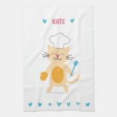 Personalized Chef Cat Kitchen Towel キッチンタオル (縦)