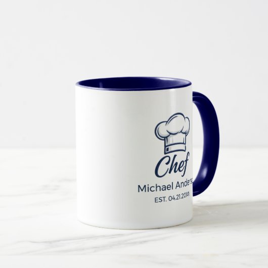 Personalized Chef Mug – Custom Name Kitchen Gift マグカップ (正面右)