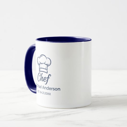 Personalized Chef Mug – Custom Name Kitchen Gift マグカップ (正面左)