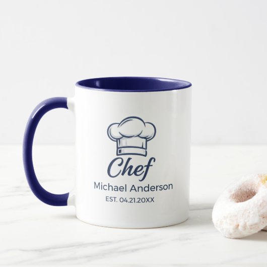 Personalized Chef Mug – Custom Name Kitchen Gift マグカップ (ドーナツ)