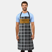 Personalized Chef Plaid Apron with Custom Name  エプロン (着用した状態)