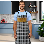 Personalized Chef Plaid Apron with Custom Name  エプロン