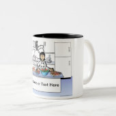 Personalized Chef, with hat - Female Cartoon ツートーンマグカップ (正面右)