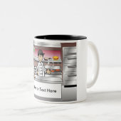 Personalized Chef, with hat - Male Cartoon ツートーンマグカップ (正面右)