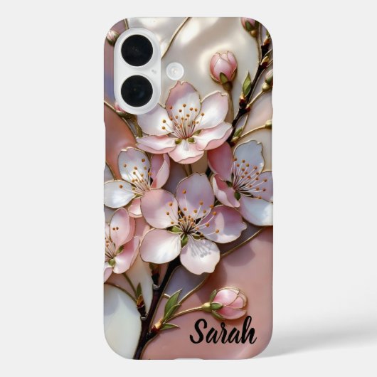 Personalized Cherry Blossom Phone Case Floral Case-Mate iPhoneケース (裏面)