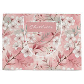 Personalized cherry blossoms ラージペーパーバッグ (正面)
