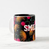 Personalized cherry floral pattern gift  ツートーンマグカップ (正面左)