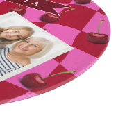 Personalized Cherry Gingham Retro Custom Name カッティングボード (角)