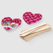 Personalized Cherry Gingham Retro Custom Name ハンドファン (組立なし)