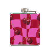Personalized Cherry Gingham Retro Custom Name フラスク (裏面)
