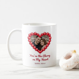 Personalized Cherry Heart Photo  コーヒーマグカップ