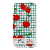Personalized Cherry on Green Gingham Phone Case –  Incipio iPhoneウォレットケース (フォリオ 正面)