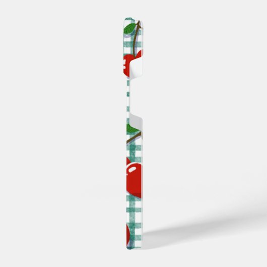 Personalized Cherry on Green Gingham Phone Case –  iPhoneケース (左側面)