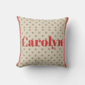 Personalized Cherry Throw Pillow with Custom Name クッション (正面)