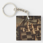 Personalized Chess Board Photo Minimal Men's Name キーホルダー (正面)