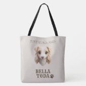 Personalized Chibi Dog & Owner Name Tote トートバッグ (裏面)