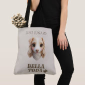 Personalized Chibi Dog & Owner Name Tote トートバッグ (クローズアップ)