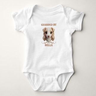 Personalized Chibi Puppy Head Baby Jersey Bodysuit ベビーボディスーツ