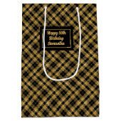 Personalized Chic Black Gold Party Gift Bag ミディアムペーパーバッグ (裏面)