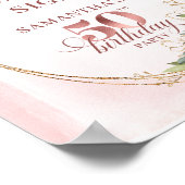 Personalized Chic Botanical 50th Birthday Tabletop ポスター (角)