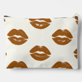 Personalized Chic Brown Lip Print Design アクセサリーポーチ (裏面)