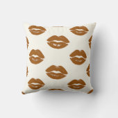 Personalized Chic Brown Lip Print Design クッション (裏面)
