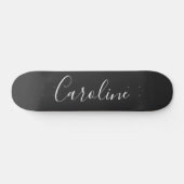Personalized Chic Calligraphy Name Black and White スケートボード (横)