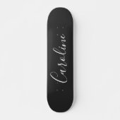 Personalized Chic Calligraphy Name Black and White スケートボード (正面)