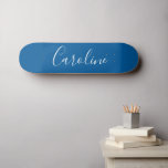 Personalized Chic Calligraphy Name Cobalt Blue スケートボード<br><div class="desc">Minimalist Script Typography Name in Cobalt Blue Skateboard</div>