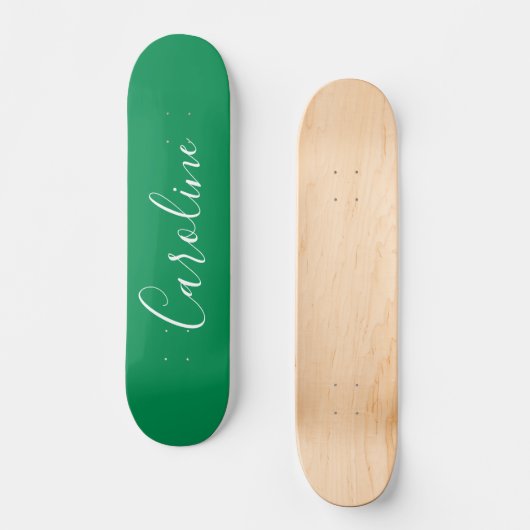 Personalized Chic Calligraphy Name Kelly Green スケートボード (正面)