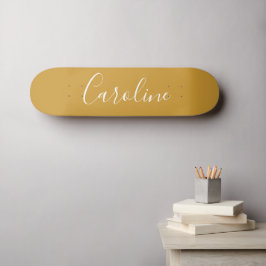 Personalized Chic Calligraphy Name Mustard Yellow スケートボード