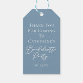 Personalized Chic Dusty Blue Bachelorette Party ギフトタグ (正面)