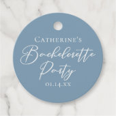 Personalized Chic Dusty Blue Bachelorette Party フェイバータグ (正面)