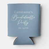 Personalized Chic Dusty Blue Bachelorette Party 缶クーラー (正面)