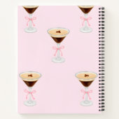Personalized Chic Espresso Cocktail Pattern ノートブック (裏面)