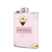 Personalized Chic Espresso Cocktail Pattern フラスク (左)