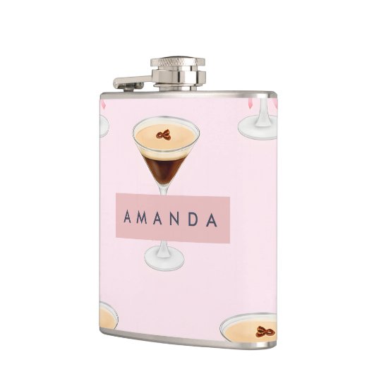 Personalized Chic Espresso Cocktail Pattern フラスク (左)