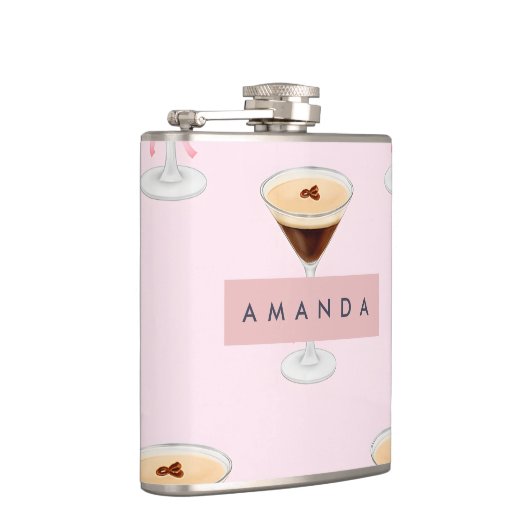 Personalized Chic Espresso Cocktail Pattern フラスク (右)