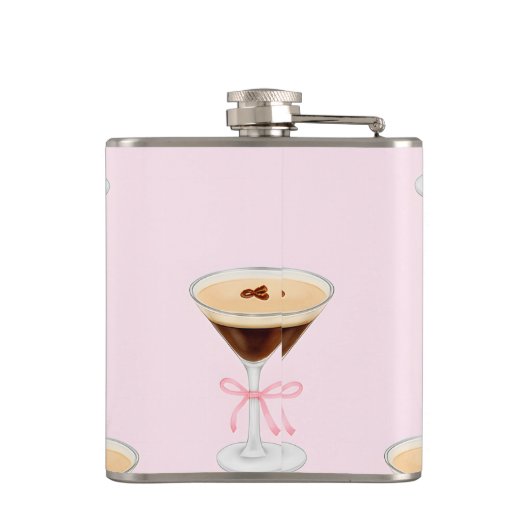 Personalized Chic Espresso Cocktail Pattern フラスク (裏面)