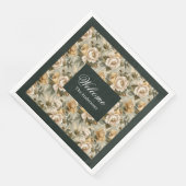 Personalized Chic Napkins Green Gold Botanical (コーナー)