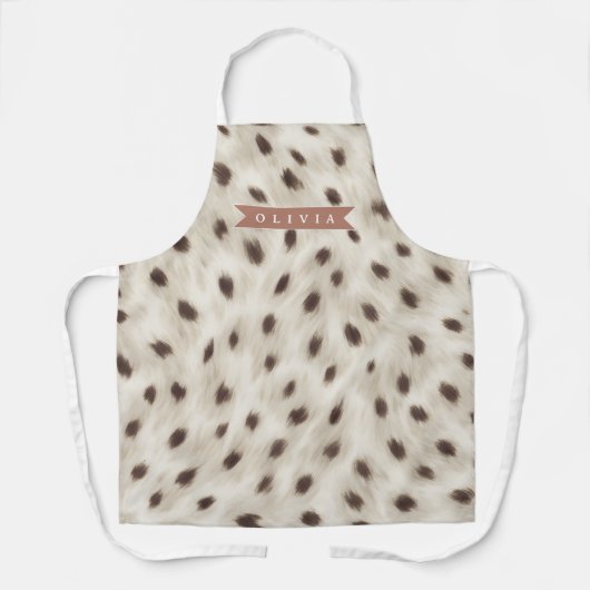 Personalized Chic Neutral Leopard Animal Print エプロン (正面)