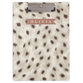 Personalized Chic Neutral Leopard Animal Print クリップボード (正面)