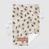 Personalized Chic Neutral Leopard Animal Print ゴルフタオル (インサイチュ)