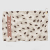 Personalized Chic Neutral Leopard Animal Print ゴルフタオル (横)
