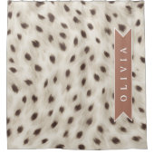 Personalized Chic Neutral Leopard Animal Print シャワーカーテン (正面)