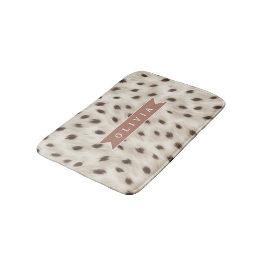 Personalized Chic Neutral Leopard Animal Print バスマット (アングル)