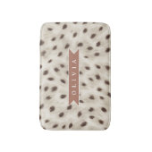Personalized Chic Neutral Leopard Animal Print バスマット (正面縦)