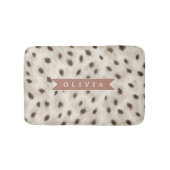 Personalized Chic Neutral Leopard Animal Print バスマット (正面)