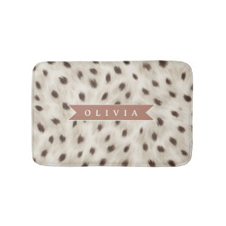 Personalized Chic Neutral Leopard Animal Print バスマット